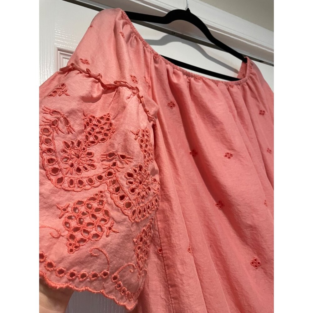 St Johns Bay‎ Womens Pink Eyelet Peasant Dress Size M Dainty Coquette Feminine - Picture 5 of 12